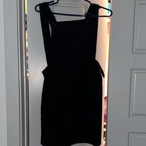 Navy Blue Corduroy Overall Pinafore Dress